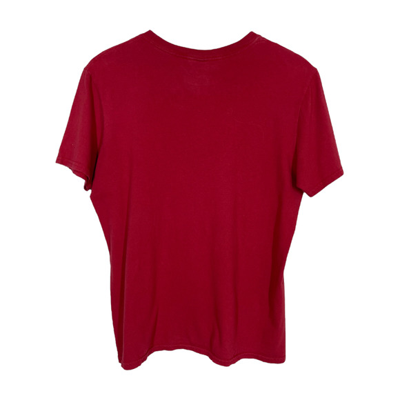 Bass Guitar Graphic Tee Medium Soft Rock N Roll Red White T-Shirt - Picture 3 of 4